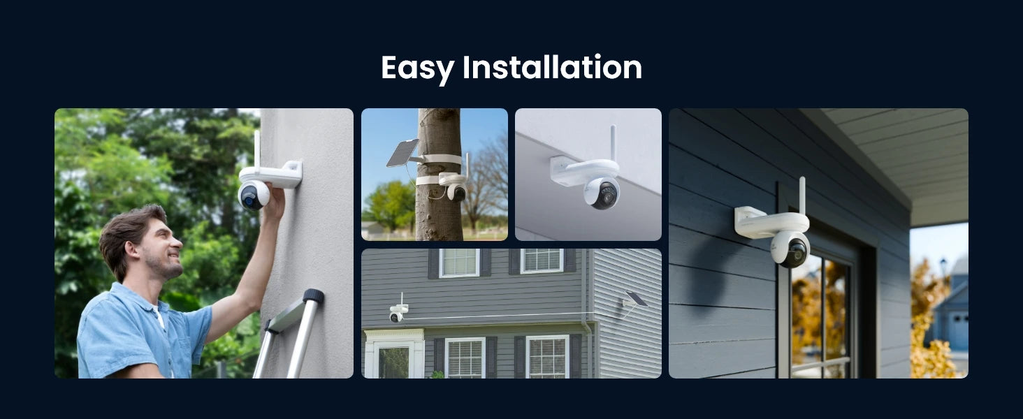 Reolink 4K Solar WiFi Security Camera Long Lasting 360° PT Auto Tracking Wireless ColorX Night Vision Dual-Band WiFi 6 IP Camera