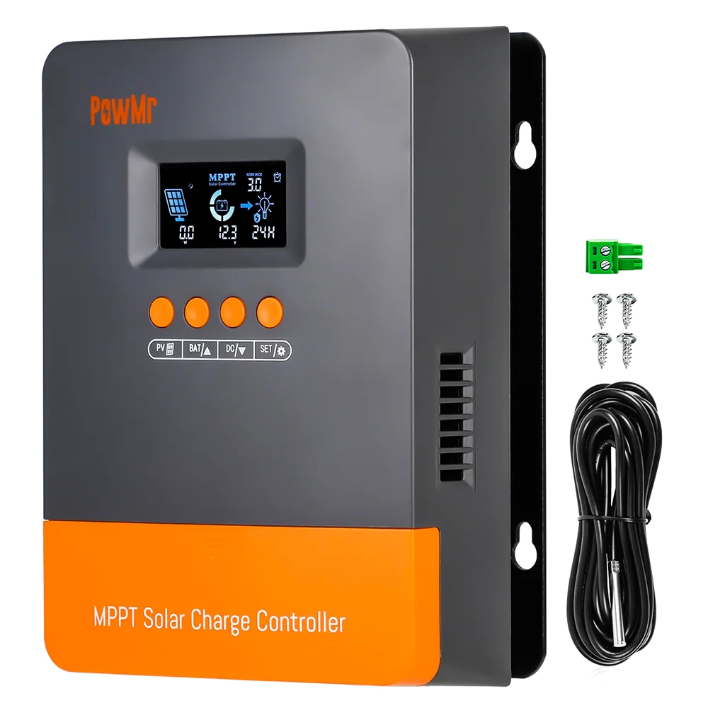 PowMr MPPT 60A 40A 30A 20A LCD Solar Charge Controller 12V 24V 36V 48V Auto Battery Solar Panel Smart Regulator Support Lifepo4
