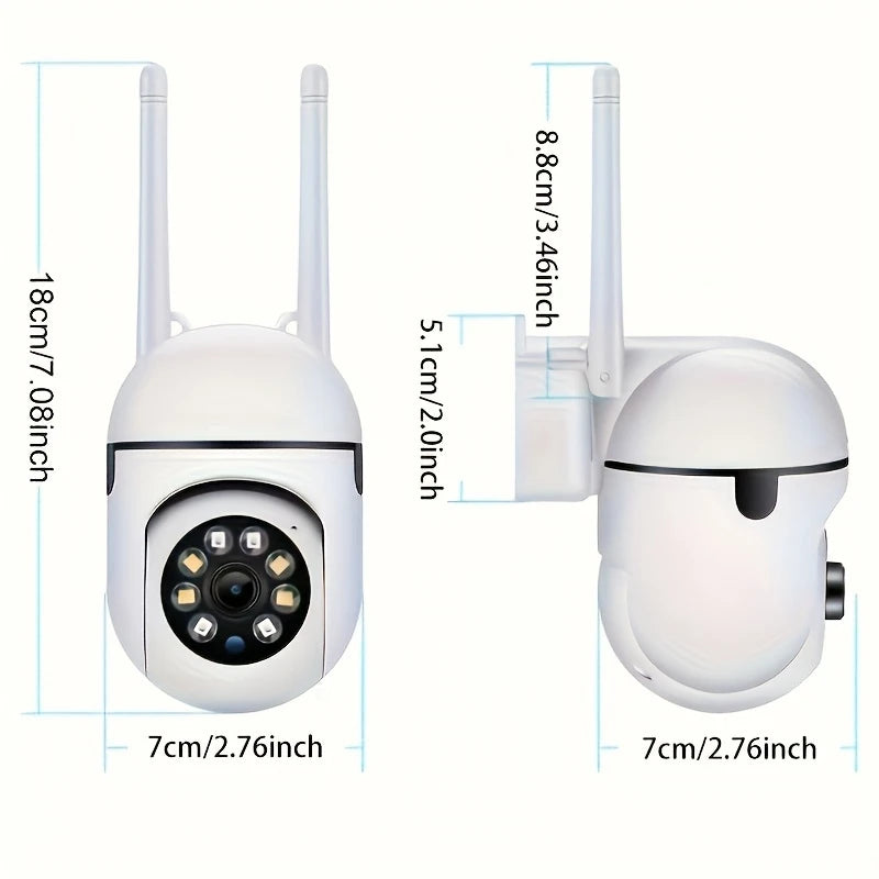 Ease Life APP Wireless 1080P HD Indoor/Outdoor WiFi Security Camera, Color Night Vision, 2-Way Audio, 360° Black Y108