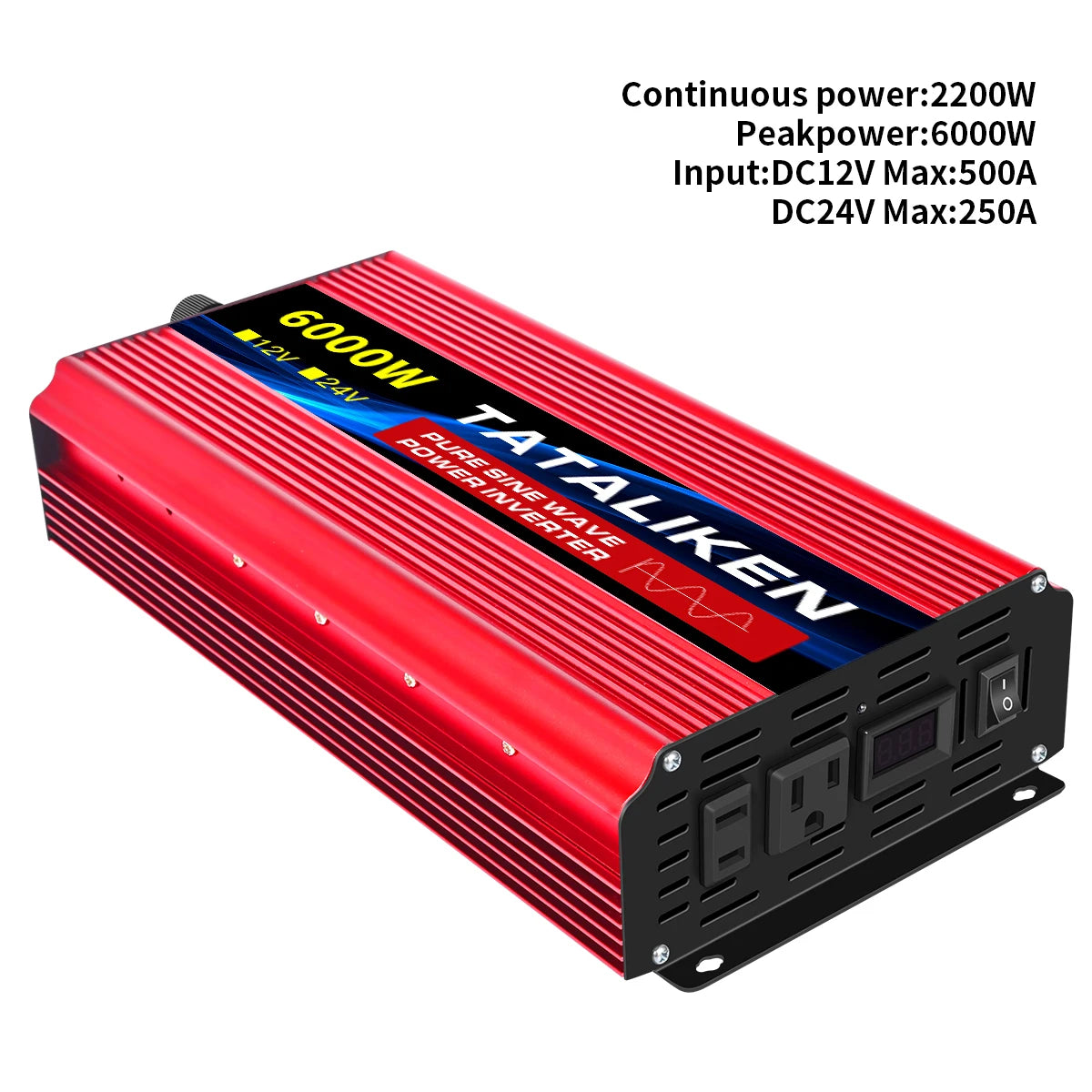 1000W/22000W/3000W/4000W 2 Sockets  Household Car Inverter DC12V to AC110V Pure Wave String 60HZ