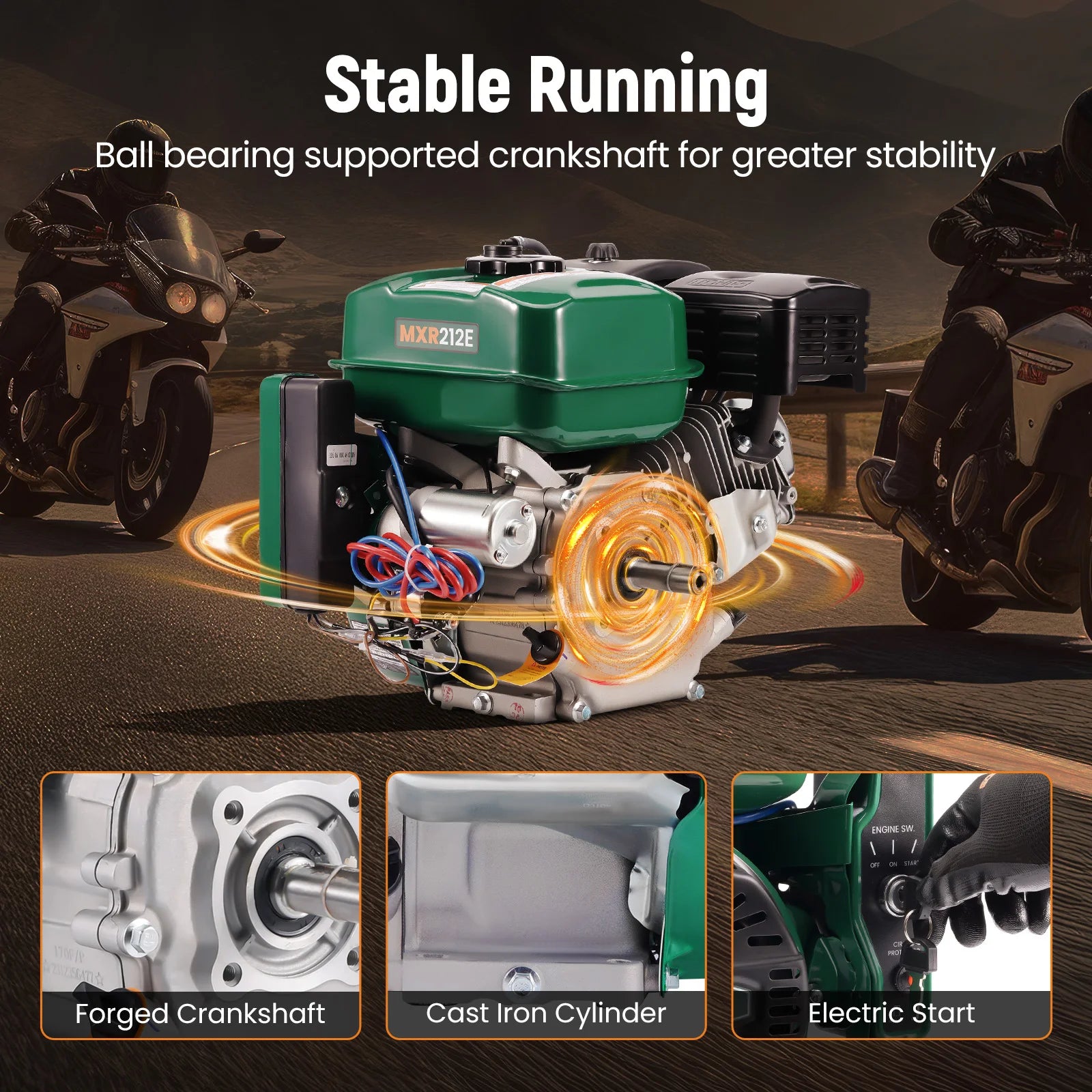 Gasoline Engine Motor OHV 7HP 212cc Electric Start Water Pump Pressure Washer