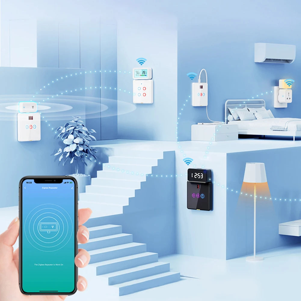 ZigBee Range Extender Works with ZigBee Gateway Hub Type C Smart Home Automation Devices Output Power Up To 20db for Home Office