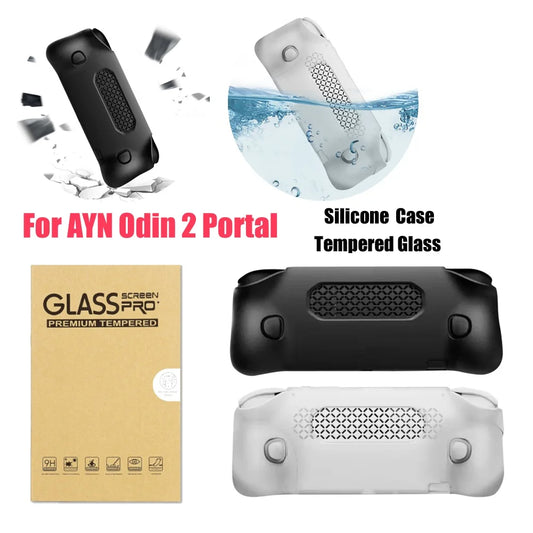 for AYN Odin 2 Portal Grip Protect Silicone Case Waterproof Ergonomic Grip Protective Case Anti-fall Screen Protector Accessory