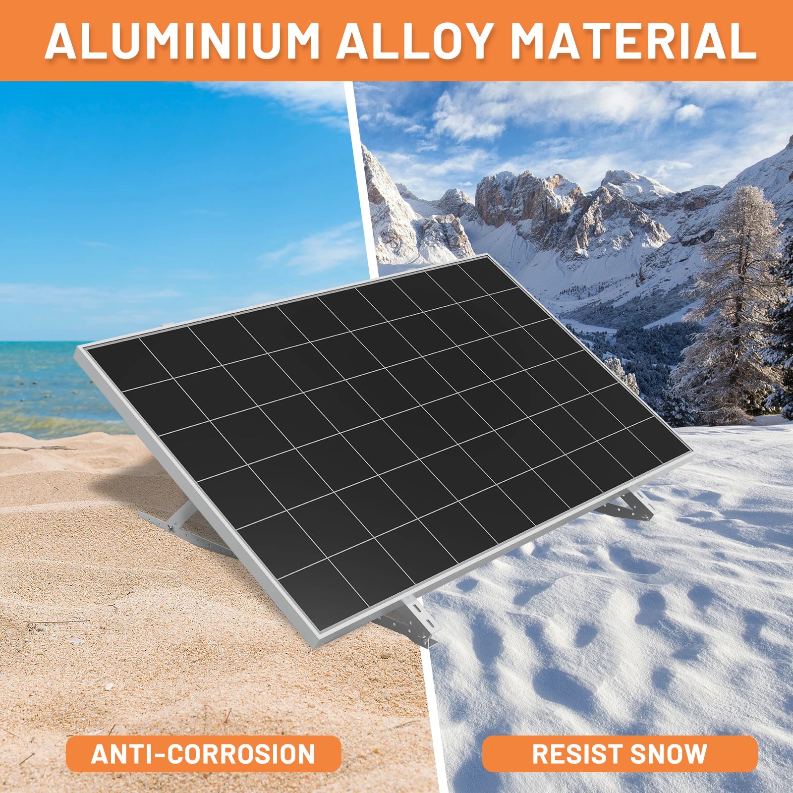 CP-SETUNO 45in Adjustable Solar Panel Tilt Mount Brackets Support up to 100W-500 Watt Solar Panel for Any Flat Surface, Roof, RV