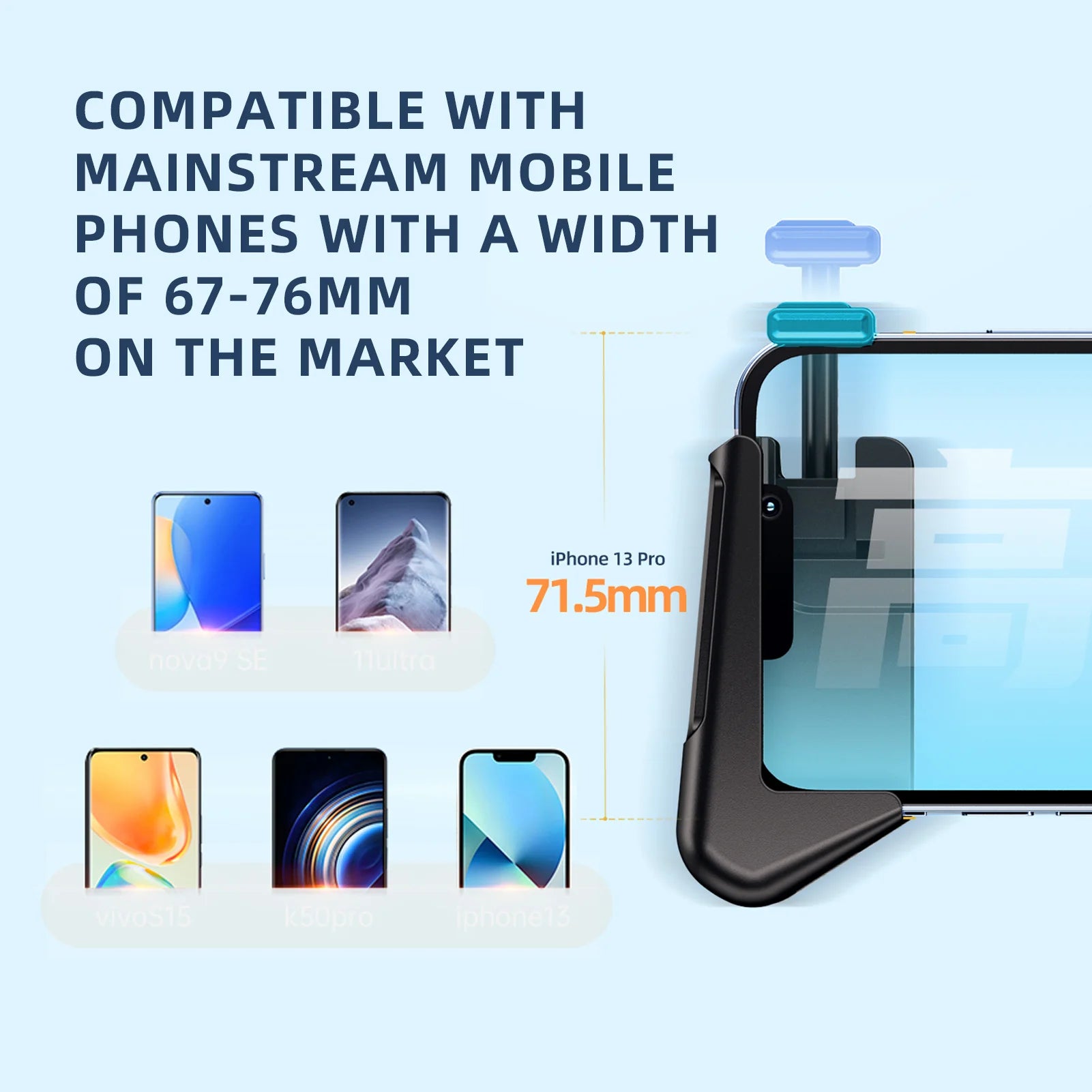 Mobile Game Controller Gamepad Mobile Game Handle Adjustable Mobile Gaming Controller Grip With Triggers For Phones
