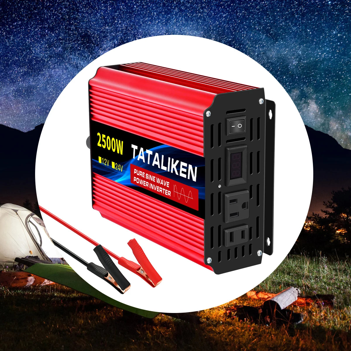 1000W/22000W/3000W/4000W 2 Sockets  Household Car Inverter DC12V to AC110V Pure Wave String 60HZ
