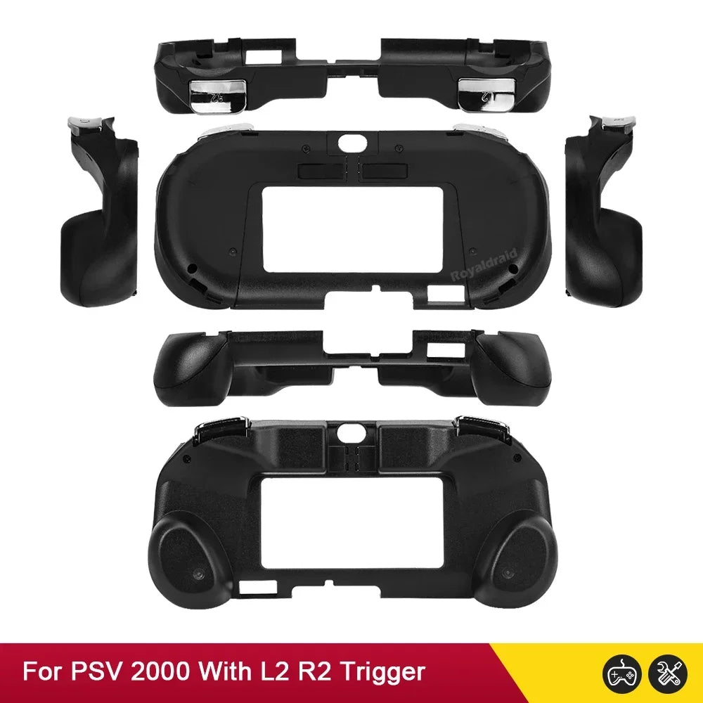 Gamepad Hand Grip Joystick Stand Shell Case Protect with L2 R2 Trigger Button For PS VITA 2000 PSV 2000 Slim + Front L2 R2 Kits