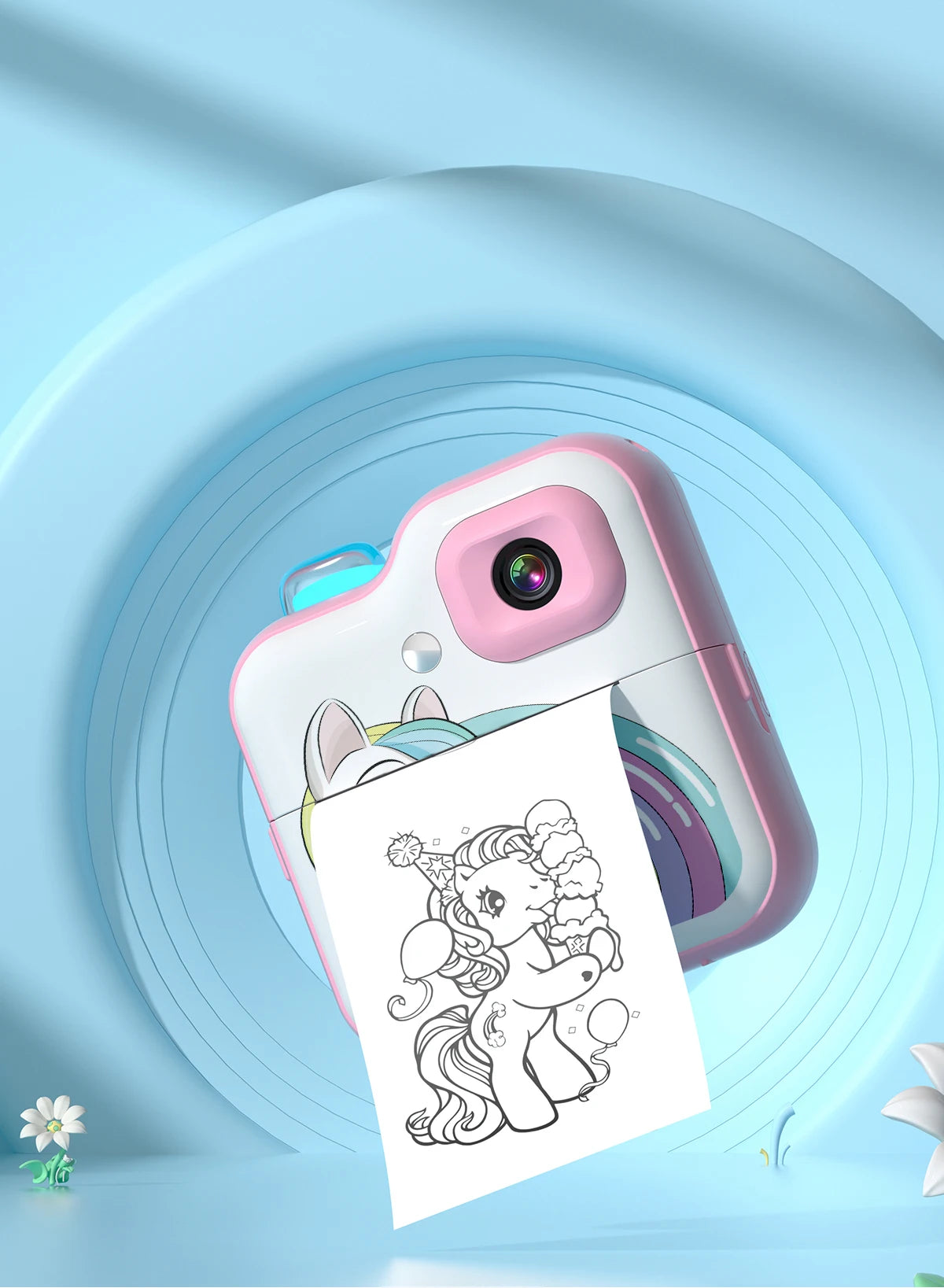 Children Camera Mini Instant Print Digital Camera 32G TF Card Inkless Printing Paper Kids Video Educational Toys For Kids Gift