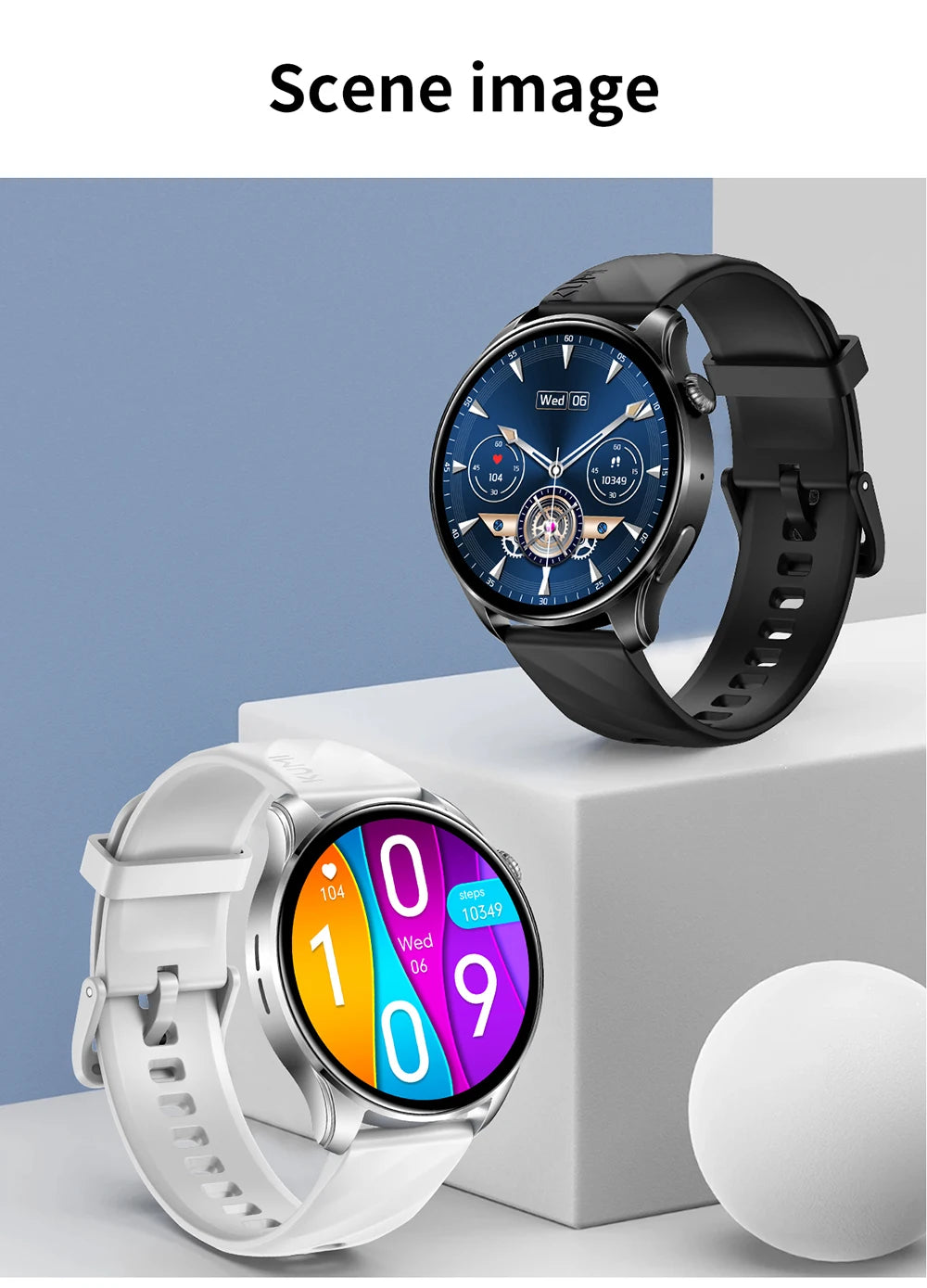 KUMI GW3 Pro Smartwatch 1.43" AMOLED Display IP68 Waterproof Bluetooth 5.2 Fitness Watch Heart Rate Blood Oxygen Tracker