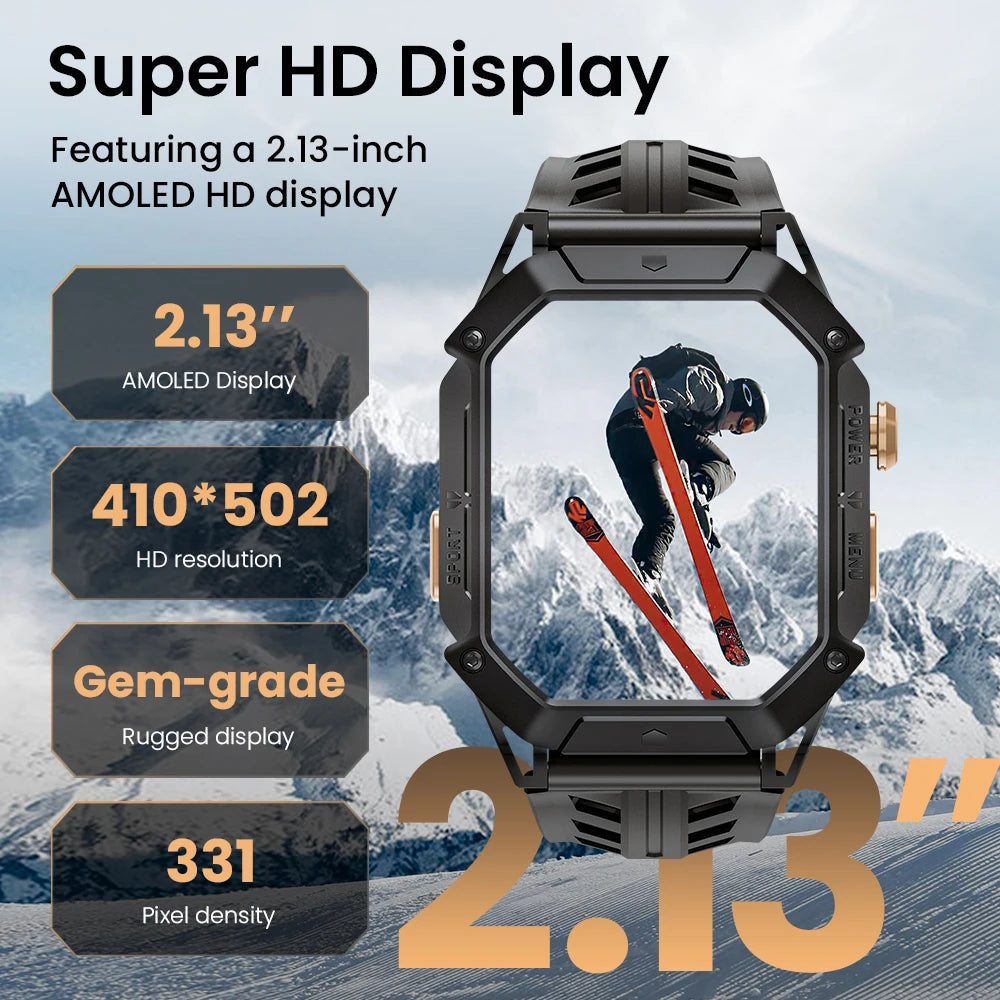 HAYLOU IRON N1 Smartwatchs 2.13’’ AMOLED Display 5ATM Waterproof Bluetooth Call Outdoor Sport Smart Watch 30 Days Battery Life