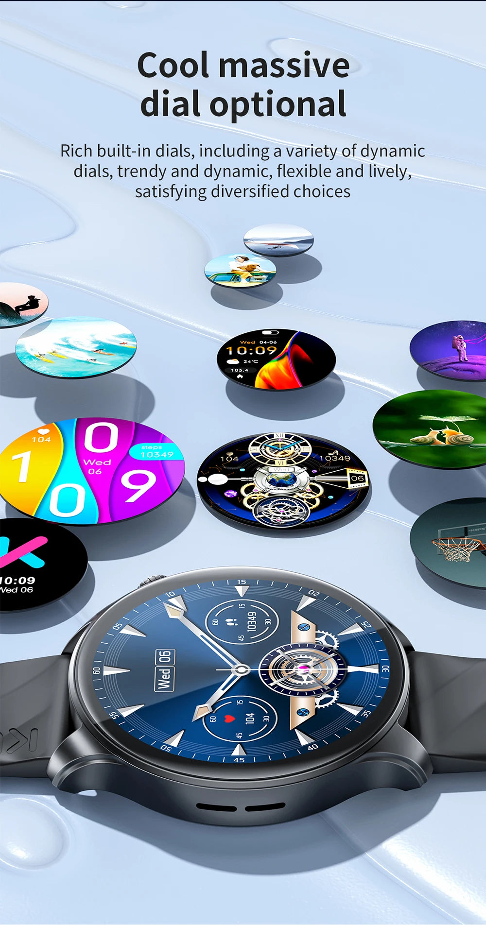 KUMI GW3 Pro Smartwatch 1.43" AMOLED Display IP68 Waterproof Bluetooth 5.2 Fitness Watch Heart Rate Blood Oxygen Tracker