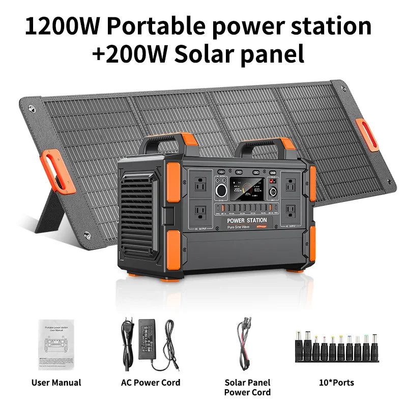 （Fast Delivery）3000w Portable Power Station Portable Generator 2400w 1200w 600w With Solar Panel (multiple options) Camping