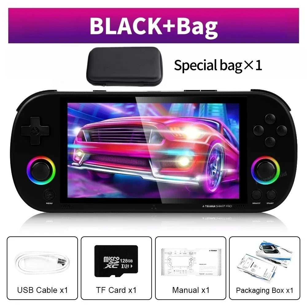 Trimui Smart Pro Handheld Game Console 4.96''IPS Screen Joystick RGB Lighting Linux System Smartpro Retro Video Game Player Gift