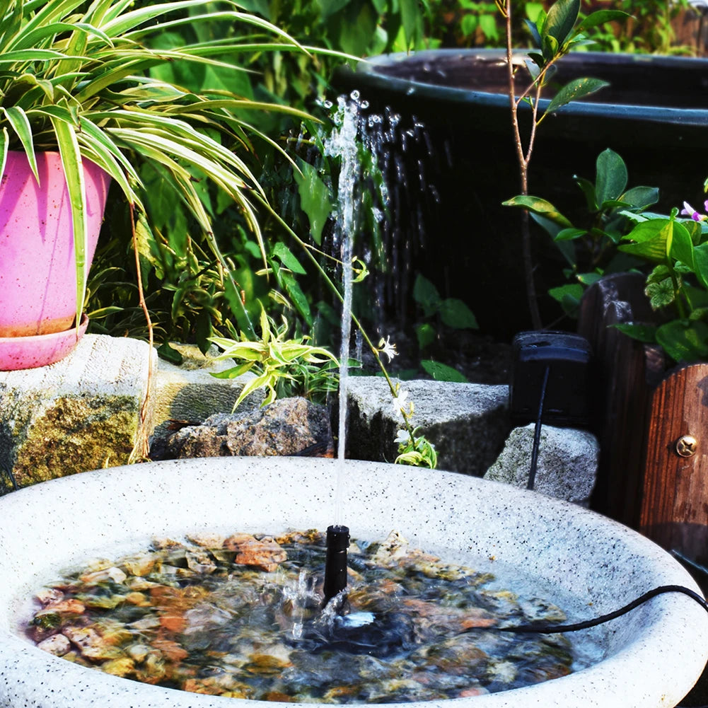 5W 5V Solar Water Pump Garden Decoration with Stake Solar Panel Fountain Watering System Energy Saving 180L/h Kits for Fish Tank