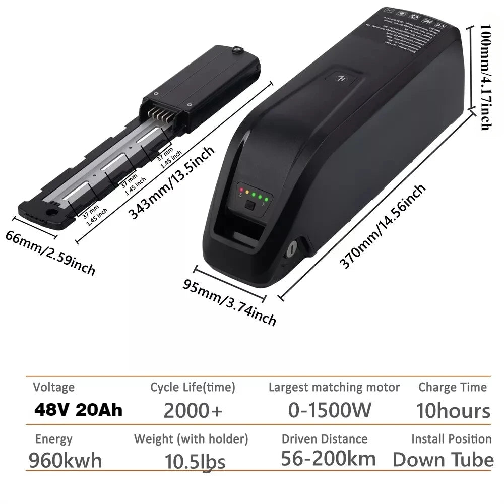 New Hailong EBike Battery 36V 48V 10Ah 15Ah 20Ah Mountain Bicycle 18650 Electric Bateria Pack for Bafang 1500W 1000W 750W 500W