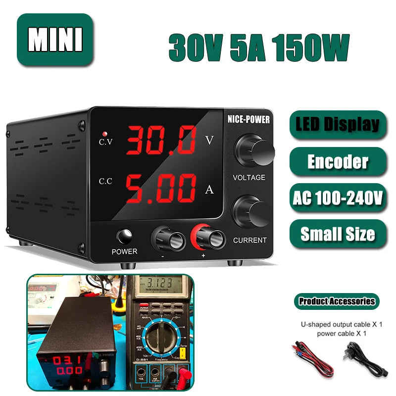 KUAIQU SPS3010S DC Power Supply 30V 10A Lab Power Source OCP OVP OUTPUT Switching Voltage Regulator Phone Repair Plating Testes