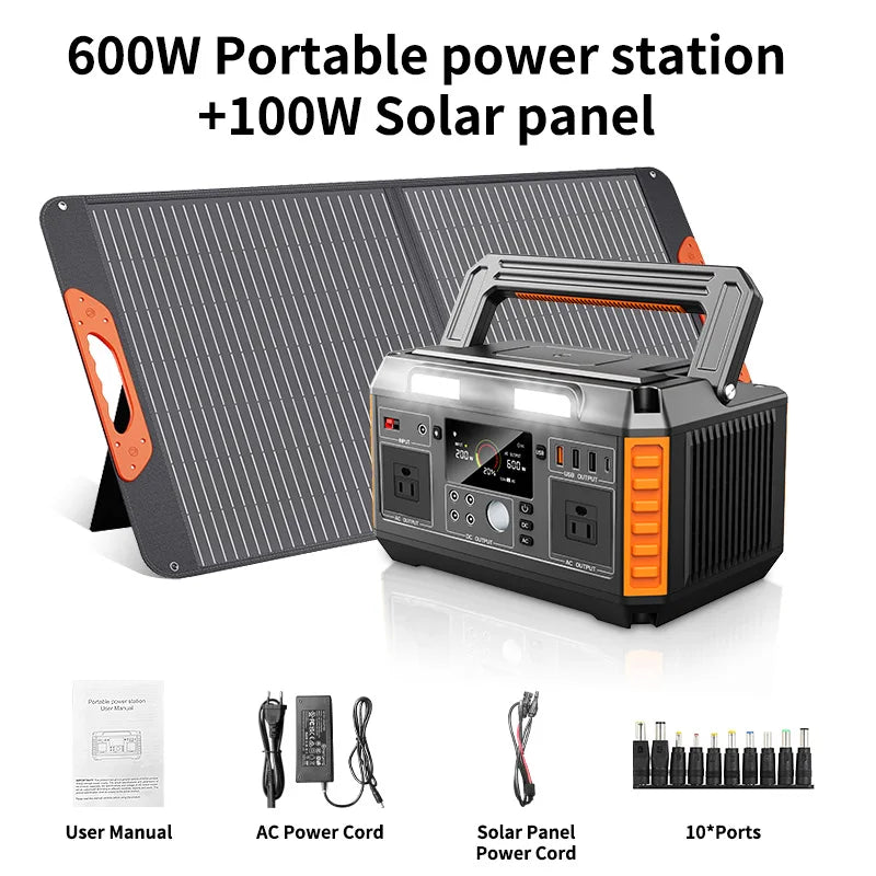 （Fast Delivery）3000w Portable Power Station Portable Generator 2400w 1200w 600w With Solar Panel (multiple options) Camping