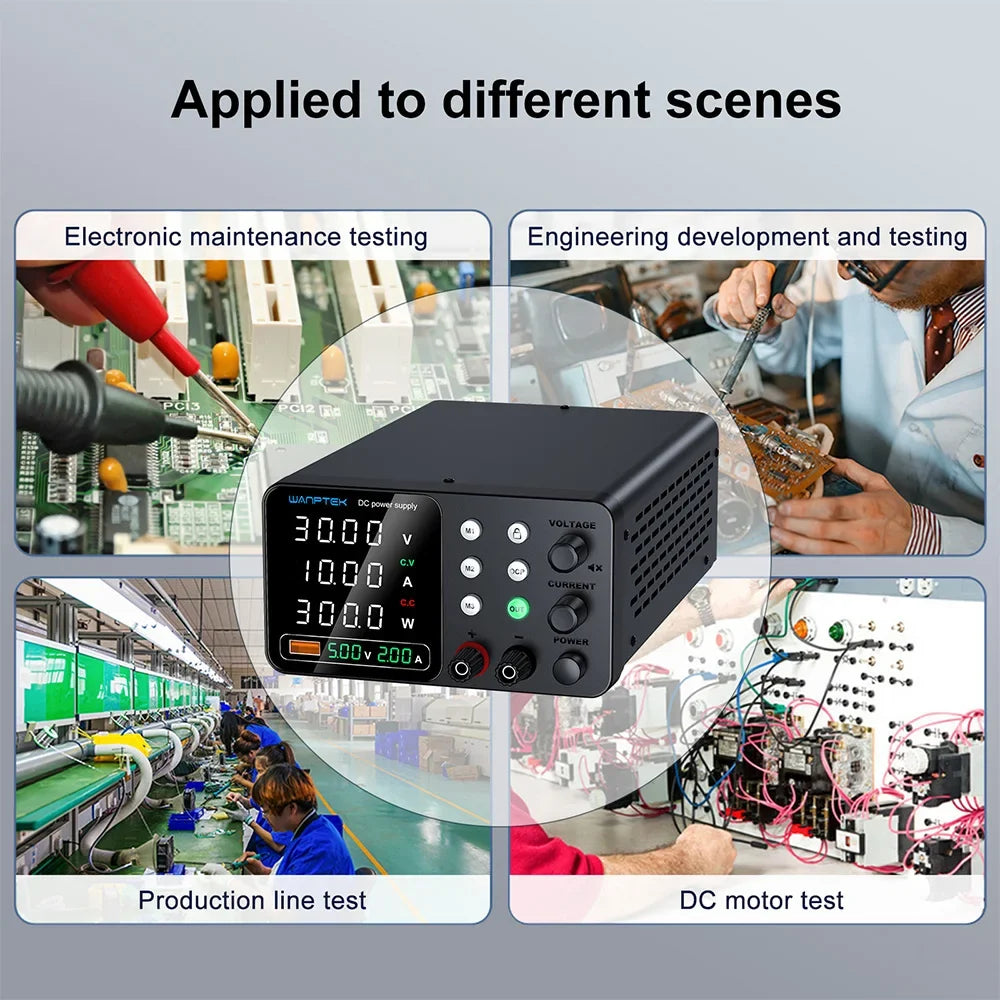 Wanptek Adjustable Lab DC power supply 30V 5A 10A 60V 5A Bench Power Source Stabilized Voltage USB power supply 120V 3A 160V 2A