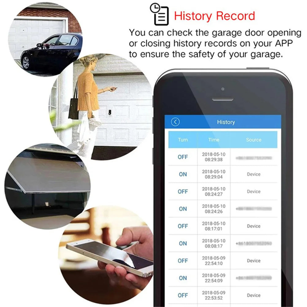 Tuya Smart life Garage Door Opener Wifi Switch ewelink APP Control Audio Password Control Real Time Monitor Work With Alexa Siri