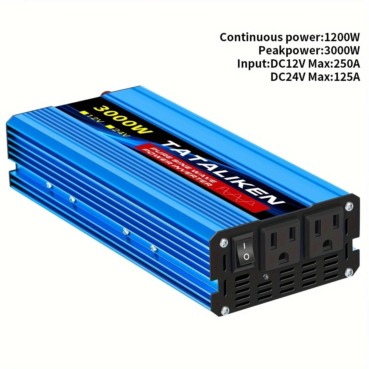 1000W/22000W/3000W/4000W 2 Sockets  Household Car Inverter DC12V to AC110V Pure Wave String 60HZ