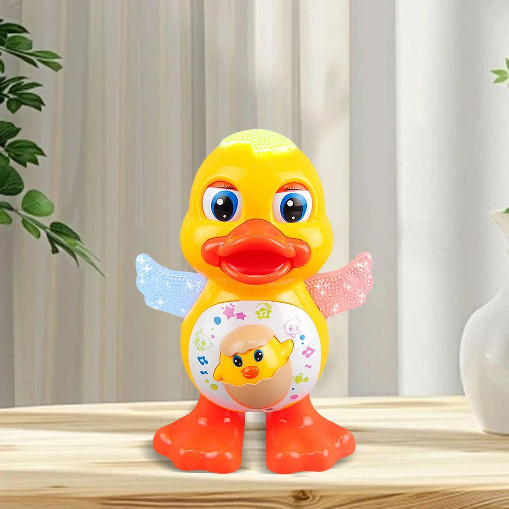 Electric Dancing Duck with Music & Lights Baby Musical Duck Toy Interactive Baby Duck Toy for 1 + Year Old Toddler Boys Girls