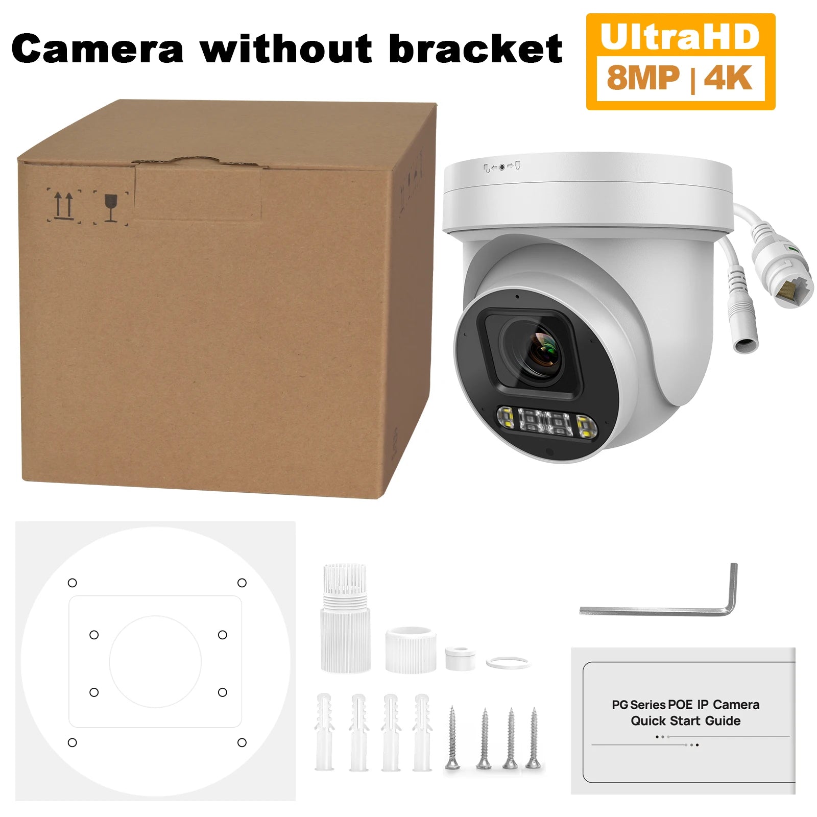 Vikylin Hikvision compatible 8MP 5X Zoom PTZ IP Camera with 2-Way Audio MD2.0 IP66 Outdoor Video Surveillance Camera Onvif CCTV