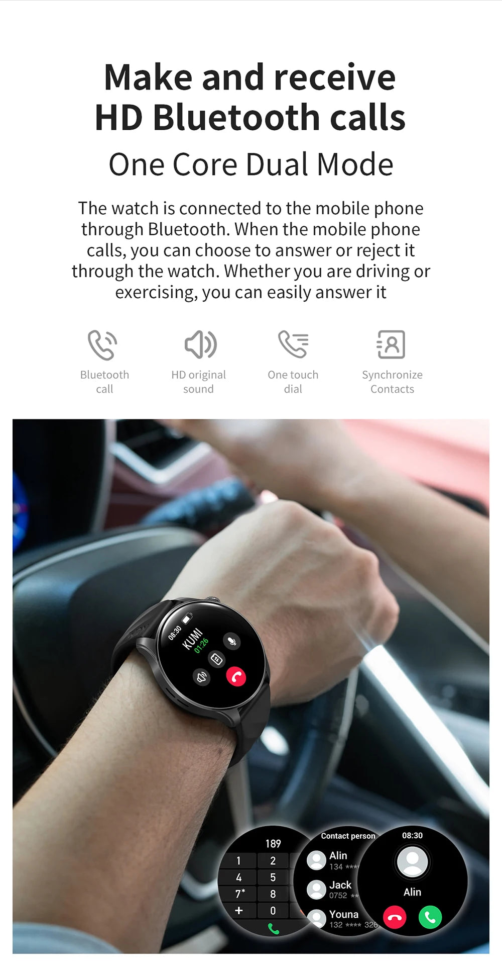 KUMI GW3 Pro Smartwatch 1.43" AMOLED Display IP68 Waterproof Bluetooth 5.2 Fitness Watch Heart Rate Blood Oxygen Tracker