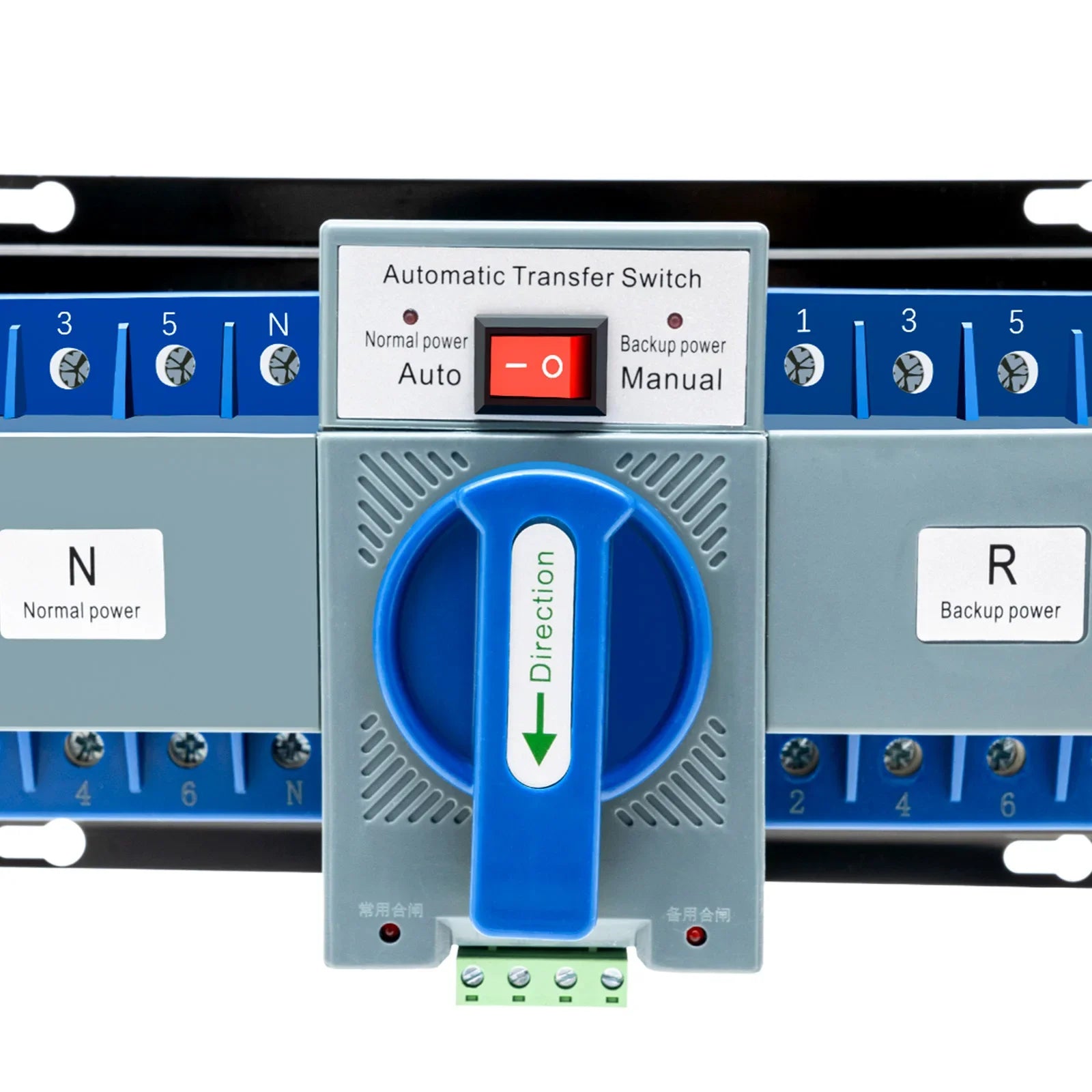 4P/63A Dual Power Automatic Transfer Switch 220V/400V CB Level Power Supply Switch w/Manual & Auto Mode for Home Office Hospital