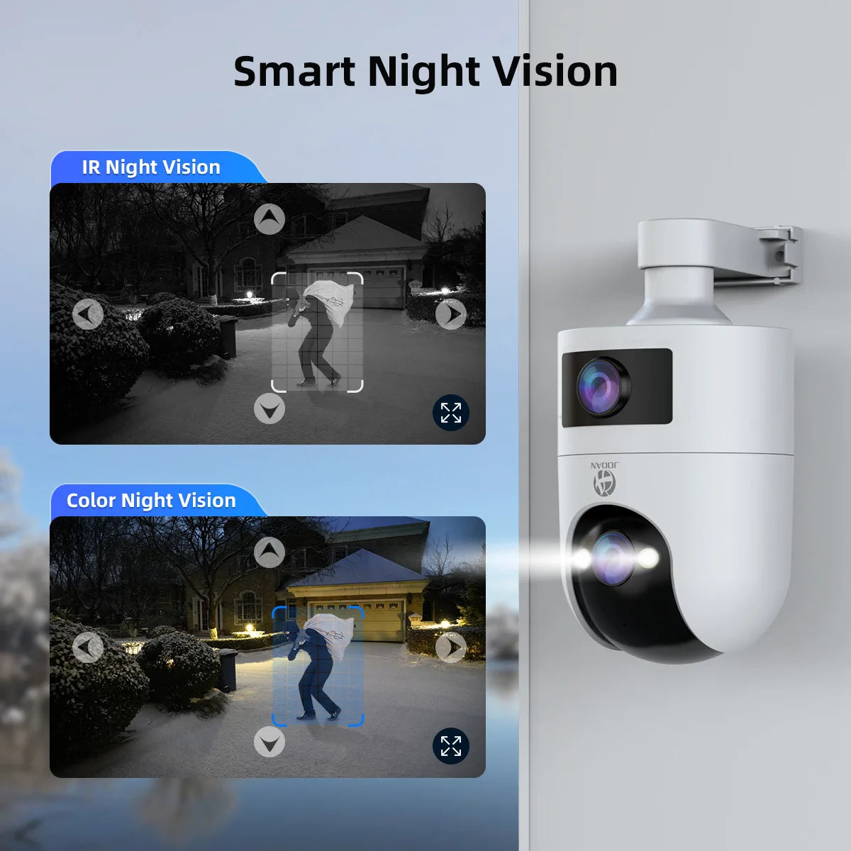 JOOAN 6MP HD 5G WiFi Outdoor Camera Dual Lens Dual Screen Home Security PTZ IP Camera Auto Tracking Video Surveillance Camera