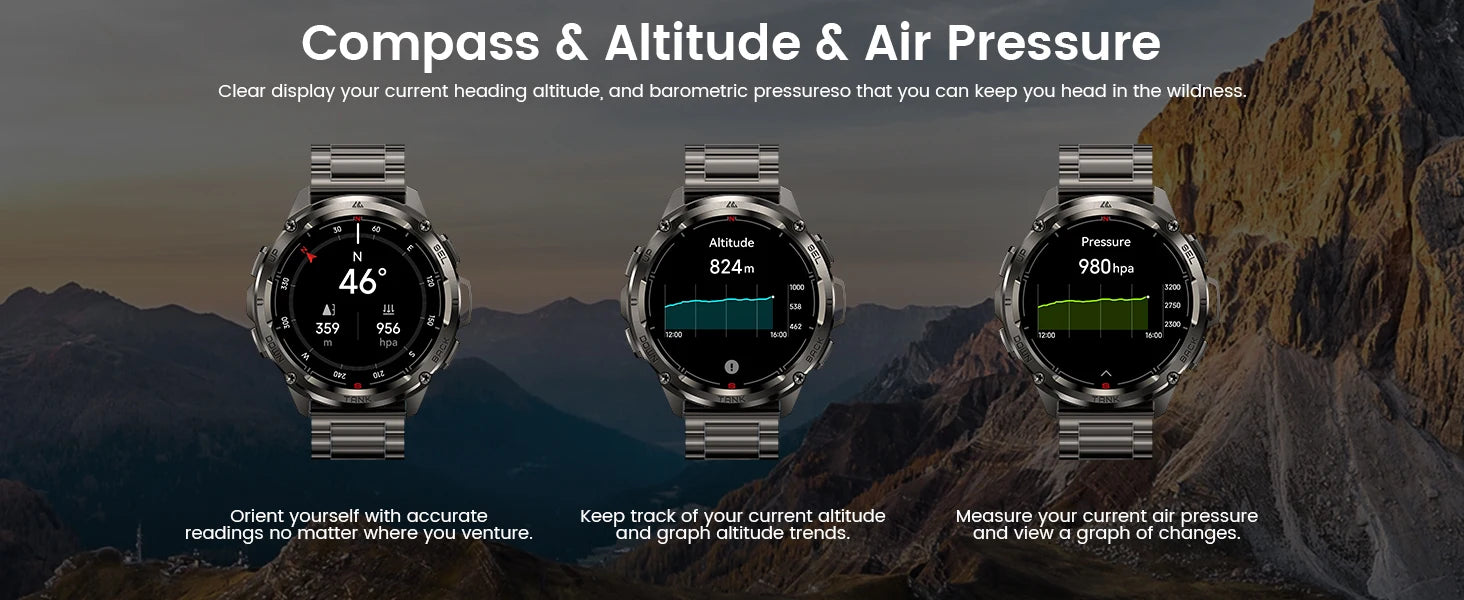 2025 Original KOSPET TANK T3 Ultra GPS Smart Watch For Men Smartwatch Waterproof 5ATM IP69K 470mAh AMOLED Bluetooth Call Watches