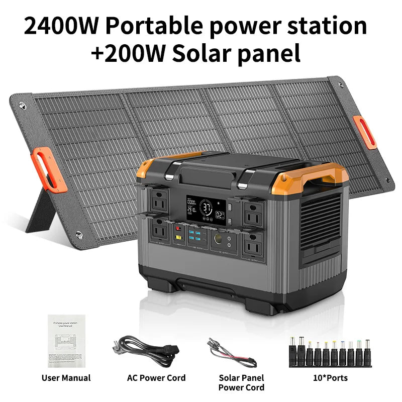 （Fast Delivery）3000w Portable Power Station Portable Generator 2400w 1200w 600w With Solar Panel (multiple options) Camping
