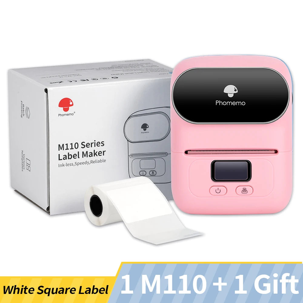Phomemo M110 Self-adhesive Smart Thermal Label Printer for Business,Barcode Label, Price Tag, Address Wireless Sticker Printer
