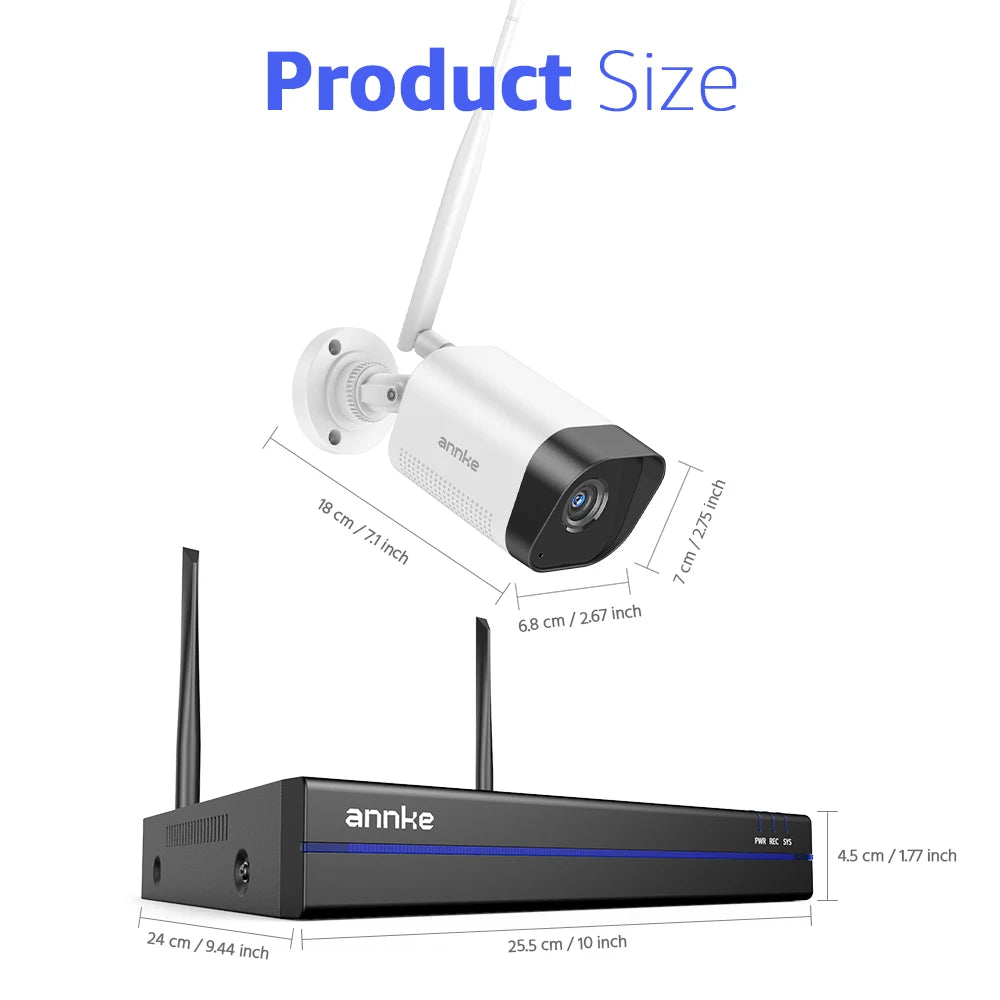 Annke 8MP Wireless CCTV System 16CH NVR Video Surveillance Kit Two Way Audio 4K poe camera 2/4/6/8 Pcs wifi security cameras