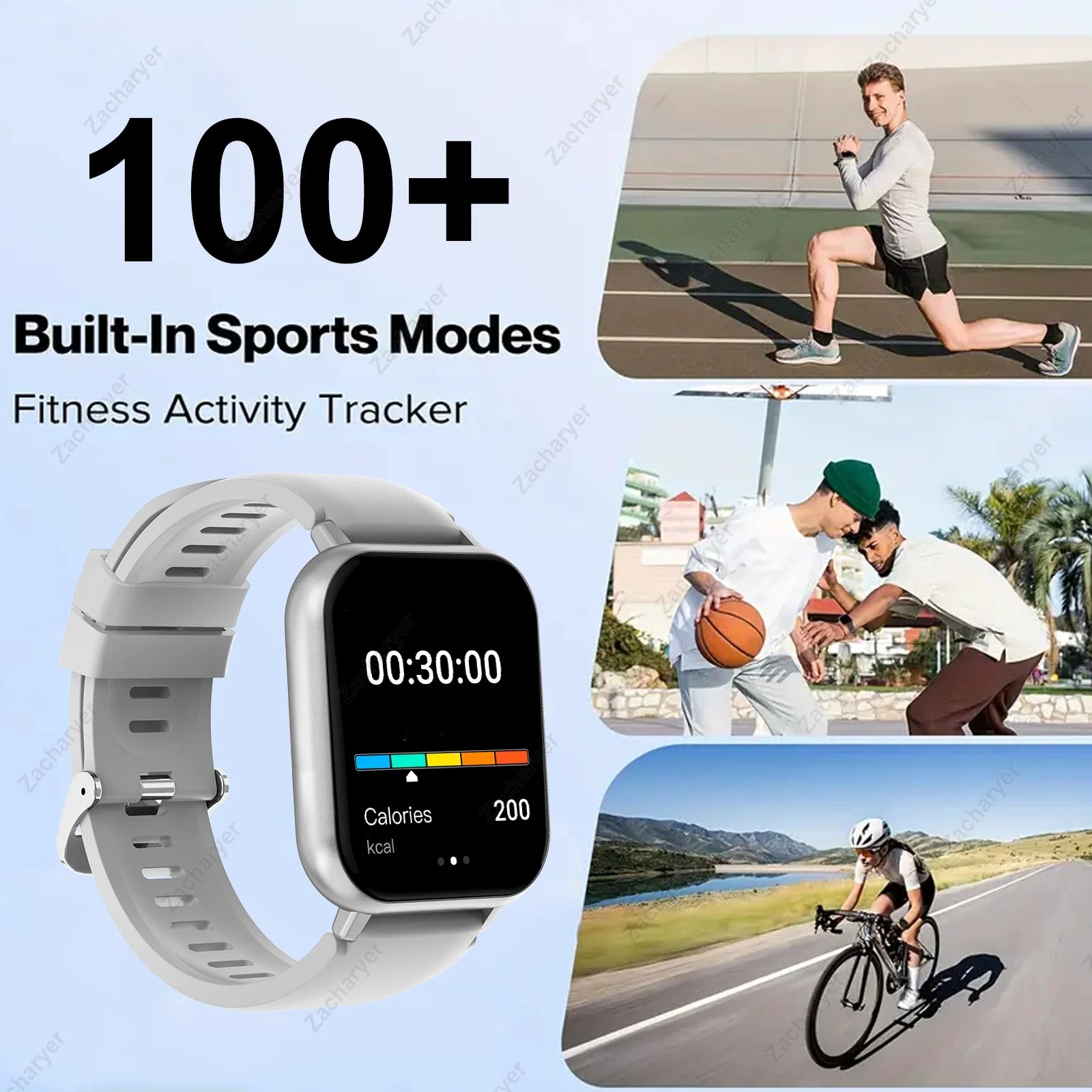 Smart watch, wireless calling/dial, multi-Sport mode, calling reminder and rejection, SMS reminder, for iPhone/Android