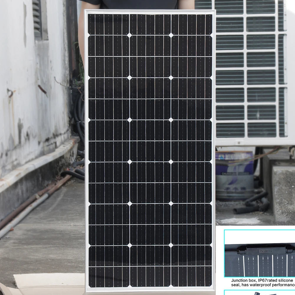 Solar Panel PV 900W 750W 600W 450W 300W 150 W Mono Cells Kit | Photovoltaic Aluminium Frame Camping Balcony Home Charge 12V