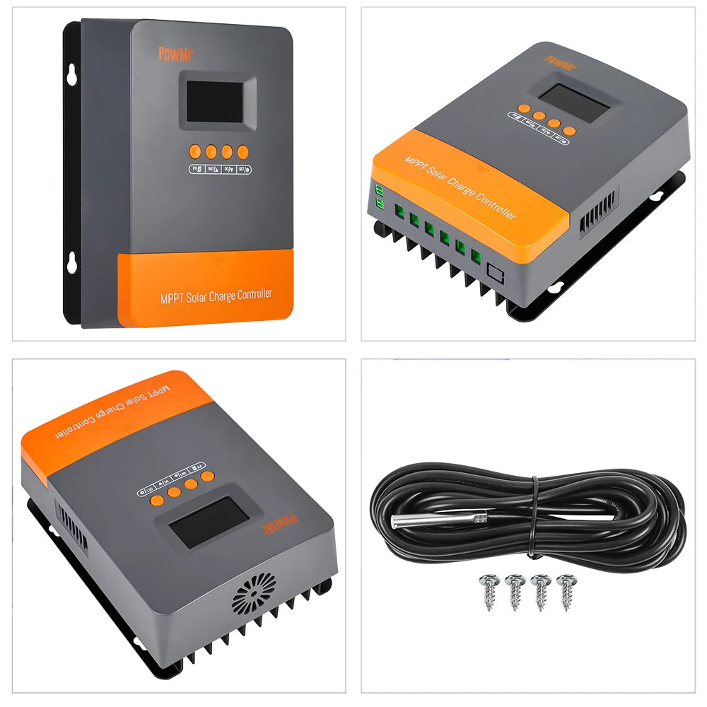 PowMr MPPT 60A 40A 30A 20A LCD Solar Charge Controller 12V 24V 36V 48V Auto Battery Solar Panel Smart Regulator Support Lifepo4