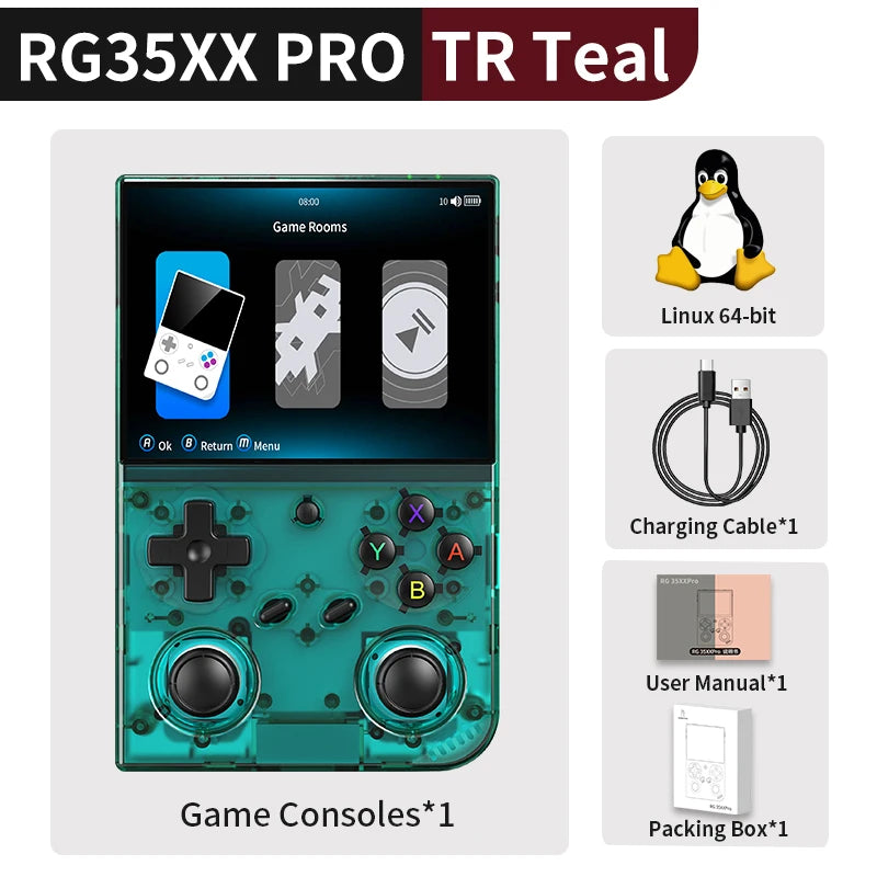 Anbernic RG 35XXPro Retro Handheld Game Console 3.5" IPS Screen Linux 64bit 3200mAh Gaming Player Support RixelHK WiFi Streaming