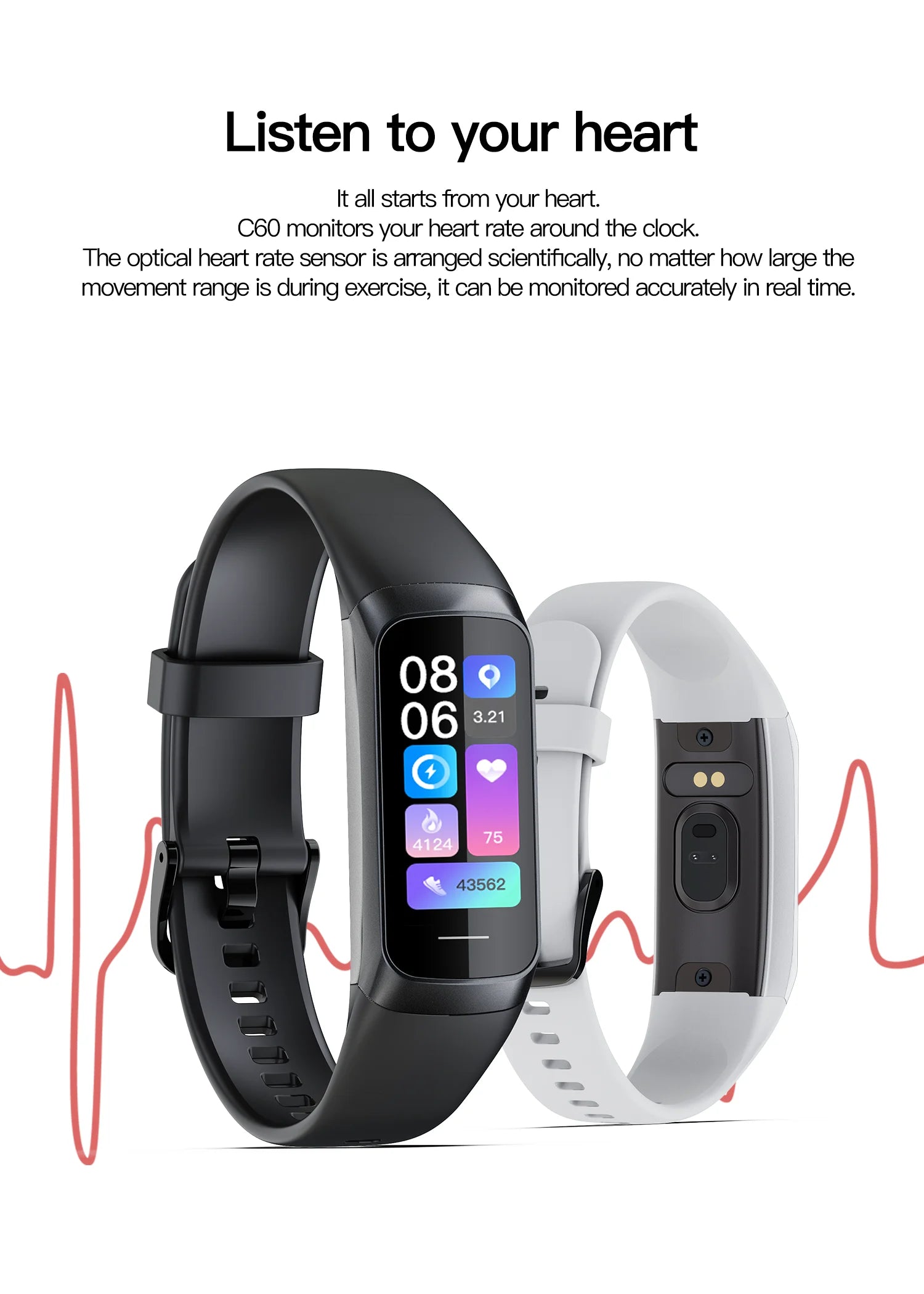 LIGE 1.1 inch Amoled Smart Watch Smartwatch Band Women Heart Rate Monitoring Waterproof men Smart Bracelet Sport Fitness Tracker