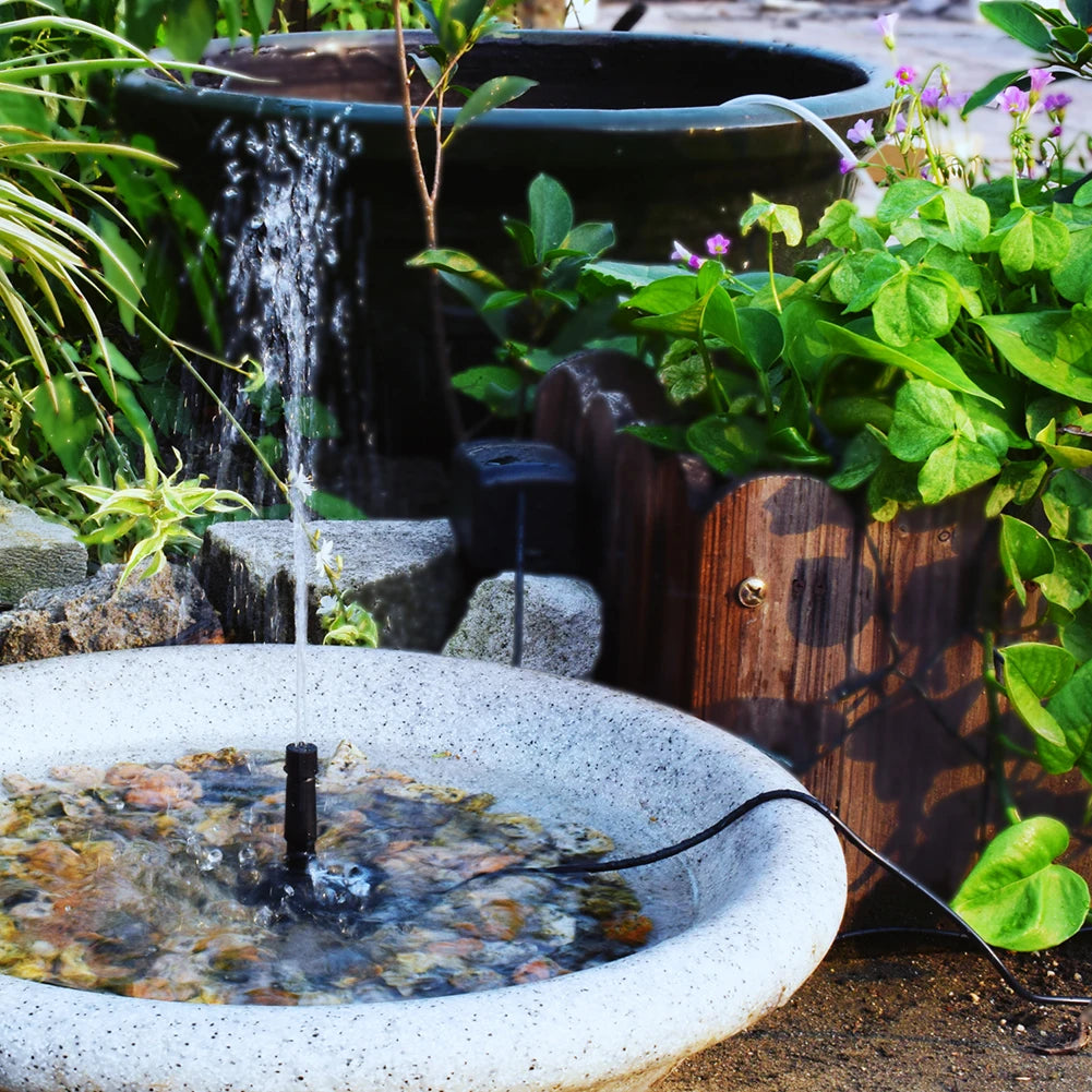 5W 5V Solar Water Pump Garden Decoration with Stake Solar Panel Fountain Watering System Energy Saving 180L/h Kits for Fish Tank