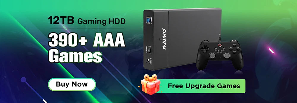 Launchbox Gaming Hard Drive Disk Retro Game Console for PS4/PS3/PS2/WiiU/Wii/N64/DC/PS1 for Win PC/Laptop With 3760+PC/3D Games