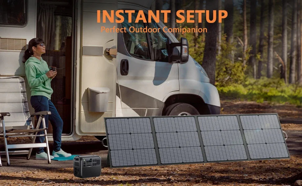MHPOWOS 220W 110W Portable Solar Panel 220 110 Watt Foldable Solar Charger with Solar Cable 23.5% High Efficiency for Camping RV