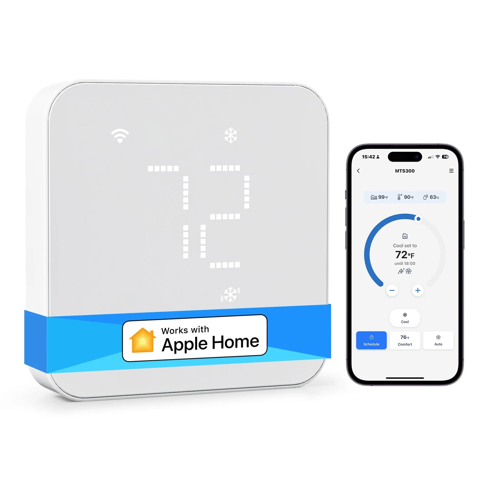 Meross 2025 NEW Matter Smart US 24V Wi-Fi Thermostat Compatible Heating and Cooling Systems Shipping from US