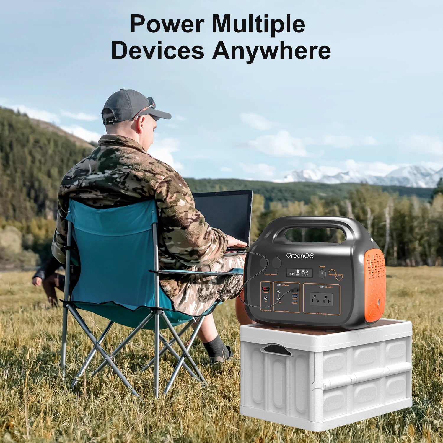 1000W 1024Wh Portable Power Station USB-C Camping Power Bank for Outdoors Solar Generator with LED 11 Ports Travel Home