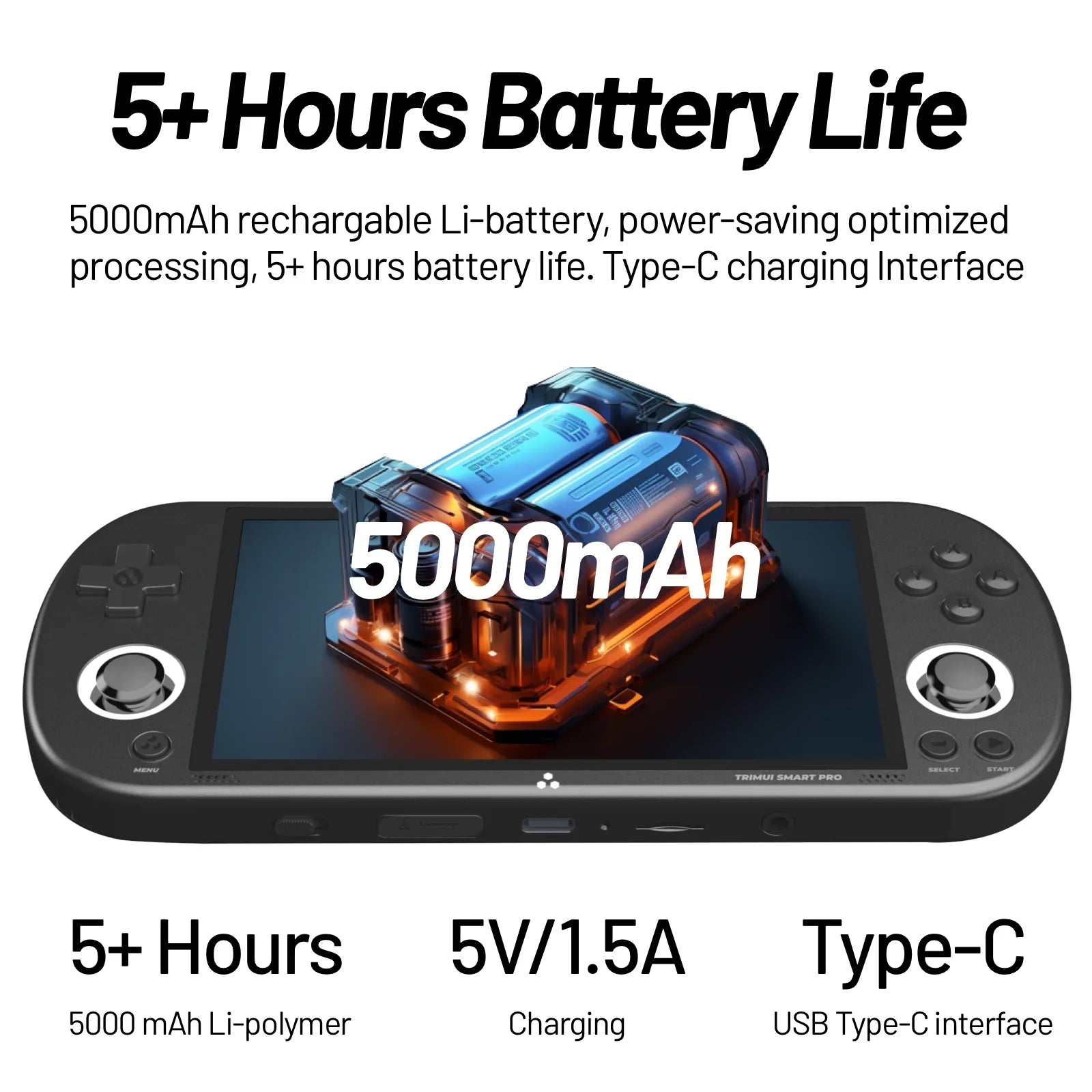 AMPOWN Trimui Smart Pro Handheld Game Players Consoles 4.96'' IPS Screen Linux Portable Console Retro Video Game US Warehouse