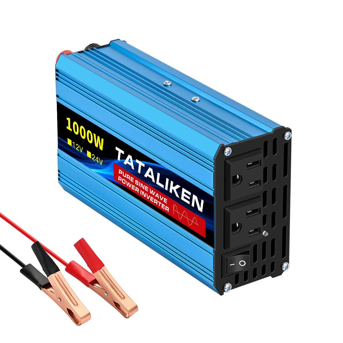1000W/22000W/3000W/4000W 2 Sockets  Household Car Inverter DC12V to AC110V Pure Wave String 60HZ
