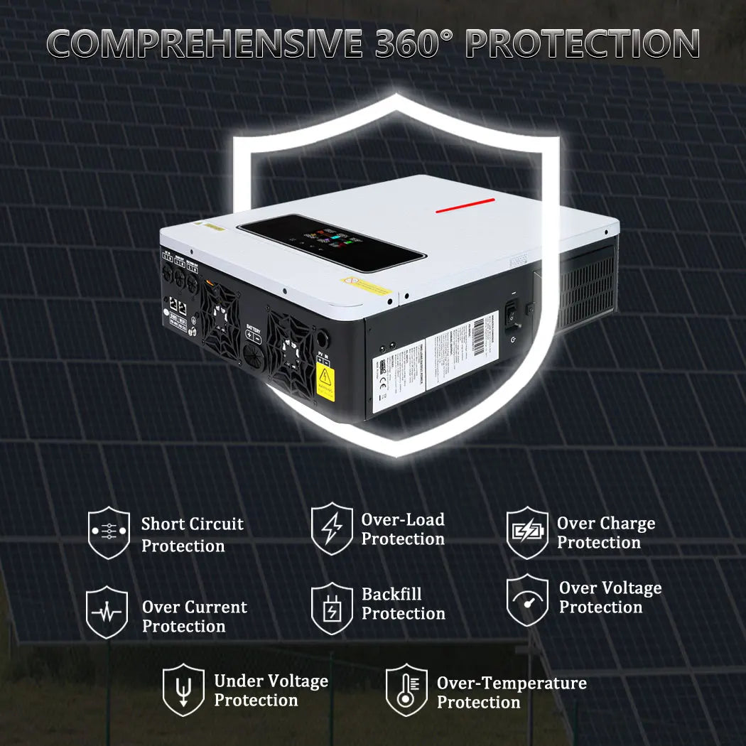 Y&H 4000W/3600W Hybrid Solar Inverter 24Vdc 110V/120Vac Pure Sine Wave Home Inverter with 140A/120A MPPT Solar Controller