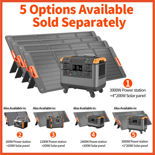 （Fast Delivery）3000w Portable Power Station Portable Generator 2400w 1200w 600w With Solar Panel (multiple options) Camping