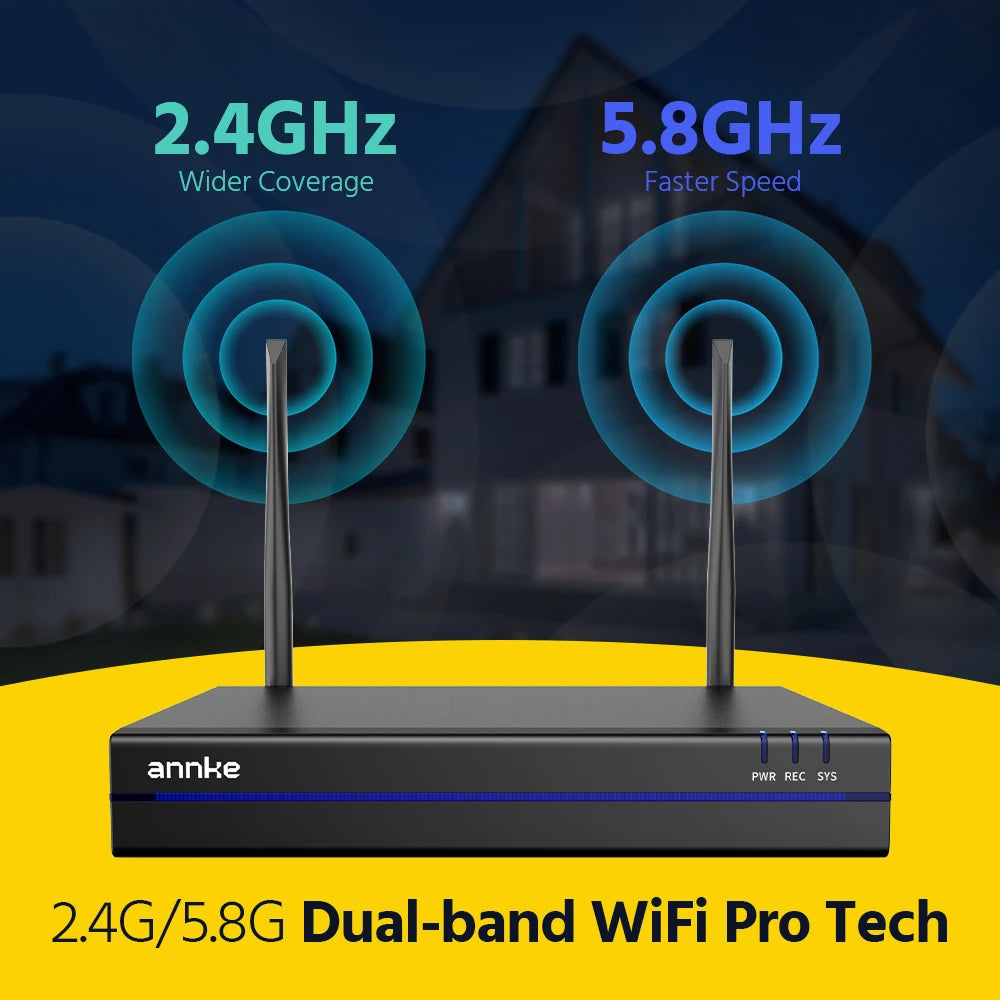 Annke 8MP Wireless CCTV System 16CH NVR Video Surveillance Kit Two Way Audio 4K poe camera 2/4/6/8 Pcs wifi security cameras