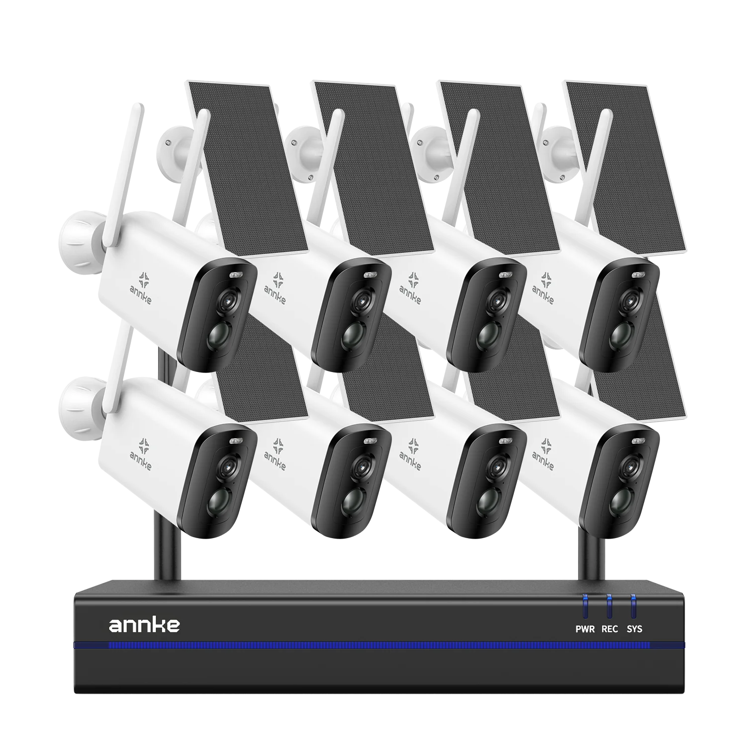 ANNKE 4MP Wireless surveillance system 16CH NVR wifi surveillance camera kit Audio Battery solar surveillance cameras outdoor