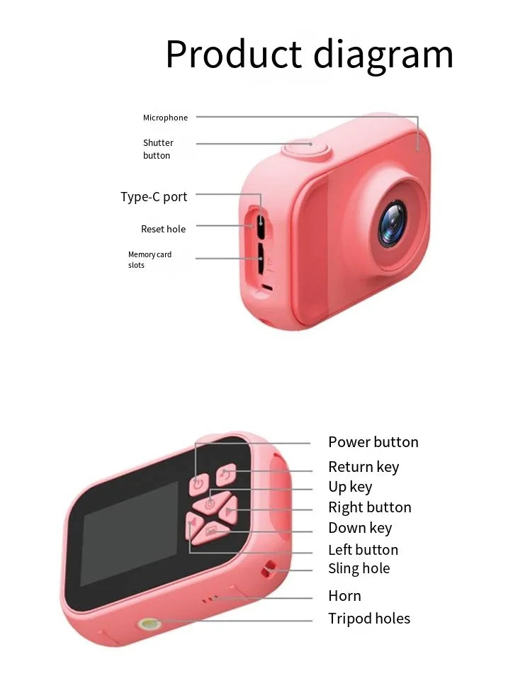 Waterproof children's camera HD digital photography video games Student travel Holiday gifts Toy mini camera